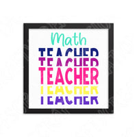 Stacked Math Teacher Svg Files For Cricut And Silhouette, Math Teacher Svg Cut File, School Svg