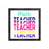 Stacked Math Teacher Svg Files For Cricut And Silhouette, Math Teacher Svg Cut File, School Svg