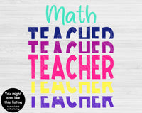 Plaid Math Teacher Svg Files For Cricut And Silhouette, Teacher Appreciation SvgCut Files, Back To School Svg