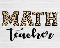 leopard math teacher svg
