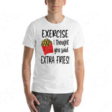 Exercise I Though You Said Extra Fries Svg, Work Out Svg Files For Cricut And Silhouette, Funny Workout Svg Cut Files, Food Lover Svg, Anti Gym Svg