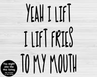 Yeah I Lift I Lift Pizza To My Mouth Svg, Funny Workout Svg Cut File, Food Lover Svg, Fitness Svg Files For Cricut And Silhouette, Work Out Svg