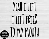 Yeah I Lift I Lift Pizza To My Mouth Svg, Funny Workout Svg Cut File, Food Lover Svg, Fitness Svg Files For Cricut And Silhouette, Work Out Svg
