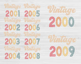 2000-2009 Vintage Birthday Svg Files For Cricut, 21st Birthday Svg, Adult Birthday Svg, Vintage 2000 Svg Dxf