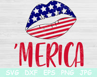 merica lips svg