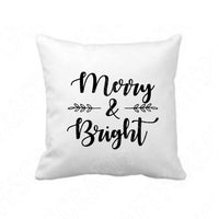 Merry & Bright Svg File Saying with Leaves, Winter Svg Files For Cricut And Silhouette, Christmas Svg Cut File