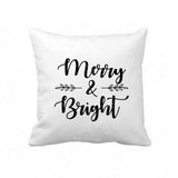 Merry & Bright Svg File Saying with Leaves, Winter Svg Files For Cricut And Silhouette, Christmas Svg Cut File