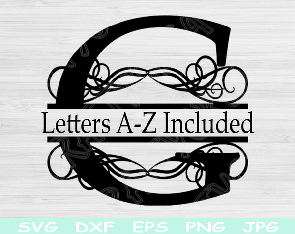 Monogram Letters Svg Files, Split Font Svg, Dxf, Eps, Png Cut Files For Cricut, Glowforge, Silhouette