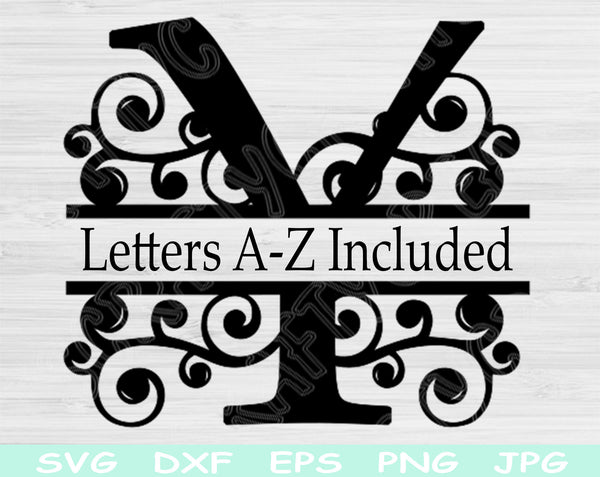 Flora A-Z Alphabet Split Monogram - Free SVG Cut Files